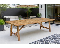 Tuintafel rechthoekig 260cm bruin acaciahout Valencia eettafel tuin
