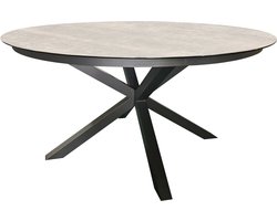 Tuintafel Rond ø145cm - Antraciet Keramiek - 4-6 Personen - SenS-Line