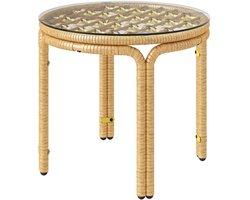 Tuintafel - Rotan - Geel - Ø50 cm - Rond