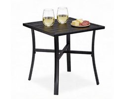 Tuintafel Stevig Metaal & Weerbestendig Design – Buitentafel Compact & Stijlvol voor Balkon, Tuin & Terras – Balkontafel Modern & Duurzaam voor Dagelijks Gebruik | Zwart Design & Ruimtebesparend