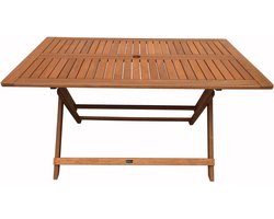 Tuintafel tafel tuin hardhout "Hong Kong" - Maple - 135 x 80 cm - Lichtbruin