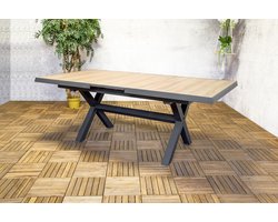 Tuintafel Uitschuifbaar Grijs - Keramiek - 207/267x100x75cm - Tuintafel Monaco - SenS-Line
