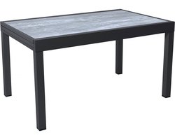 Tuintafel uitschuifbaar tafel outdoor aluminium "Lagos" - 140/280 x 90 x 76 cm - Grijs