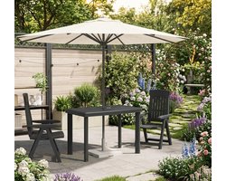 Tuintafel van kunststof, antracietkleurige eettafel, tuintafel, tuinmeubelen, tafels