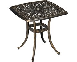Tuintafel - Vintage ontwerp - Bistrotafel - Tafel - Balkontafel - Brons - 54 x 54 x 52,5 cm