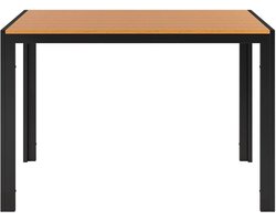 Tuintafel Zyrell - Buitentafel - Eettafel buiten - Outdoor - Voor Tuin & Terras - Rechthoekige Aluminium Tafel met Metalen Lattenbodem -110x70x73 cm - Hout