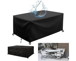 Tuintafelafdekking - Beschermhoes meubels - Meubels beschermen - Verbeterd Oxford-weefsel - 135x115x70cm - Zwart