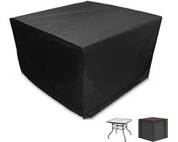 Tuintafelhoes - 160*160*80 cm - Tuinmeubelhoes - vierkante tuinmeubelhoes - waterdichte tuinmeubel beschermhoes - waterdichte tuintafelhoes - stofkap - anti-uv - 210D Oxford tafelhoes - voor tuin, prieel, balkon - zwart