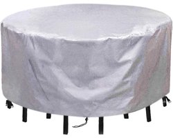 Tuintafelhoes Rond - Outdoor Cover - Meubels Beschermen - Waterdicht Heavy Duty - 140x150cm - Zilver