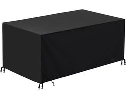 Tuintafelhoes Vierkant - Tuinmeubelhoes Bank - Meubels Beschermen - Versterkt Winddicht - 140x90x70 cm - Zwart