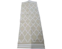 Tuintapijt / Balkonkleed met print SAINT TROPEZ - Rechthoek / Loper model - Beige / Wit - 70 x 200 cm - Tuinmat - Lente / Balkontapijt