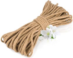 Tuintouw Jute - Natuurlijk Touw - Planten Ondersteunen - Vierstrengs Vlecht - 10 Meter - Geel