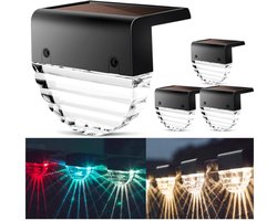 Tuinverlichting op zonneenergie - tuinverlichting led buiten - tuinverlichting slinger - tuinverlichting solar 4 stuks - Tuinlantaarns - Warm Wit licht+RGB - Waterdichte - voor Terras - Gazon - Tuin - Pad en Tuindecoratie
