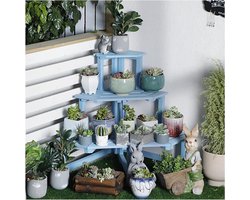 Tuinwerkbank met kast - Plantenstation buiten - Planten verzorgen - Weerbestendige materialen - 80x59x76cm - Blauw