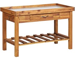 Tuinwerktafel - Tuinwerkbank - Tuinwerkbank Oppottafel - Tuinwerktafel Met Zinken Blad - Oppottafel Buiten