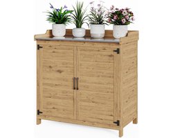 Tuinwerktafel - Tuinwerkbank voor Buiten - Plantentafel - Oppottafel met Werkblad - Tuinmeubelset