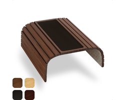 Tuko Armleuning Dienblad - Bruin - Duurzaam bamboe - Flexibel - Anti slip - Beschermende coating - Organizer - Bank - Zetel - Sofa - Banktafel
