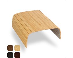 Tuko Armleuning Dienblad - Naturel - Duurzaam bamboe - Flexibel - Anti slip - Beschermende coating - Organizer - Bank - Zetel - Sofa - Banktafel