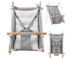 Tulano Hop 40 Kinderschommel - Baby- i Peuterschommel met Kussen - Grijs/Wit