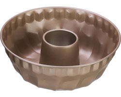 tulband bakvorm - 25 cm - cakevorm met antiaanbaklaag - staal - metallic beige