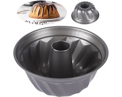 Tulband bakvorm - Cakevormen - ø24cm - Koolstofstaal - Antikleeflaag - Springvormen geschikt voor o.a. cakes en tulba - Taartvormen - Ronde Cakevorm - Cake - Taart - Grijs - Kerst bakgerei