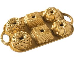 Tulband Bakvorm "Geo Bundtlette Pan" - Nordic Ware | Premier Gold