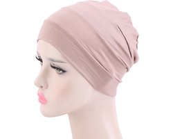 Tulband - Head wrap - Chemo muts – Haarband Damesmutsen - Tulband cap - Hoofddeksel – Beanie - Hoofddoek - Muts - Beige - Hijab - Slaapmuts - Hoofdwear – Haarverzorging