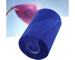 Tule-rol, bruiloftsdecoratie, doe-het-zelf tafelrok, decoratie, stof om te naaien, voor bruiloft, verjaardag, feest, decoratie, C28 saffierblauw, 15 cm