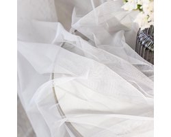 Tule Stof, 6m X 160 cm Witte Tule Stof, Netstof Decoratiestof voor Present Wrapping DIY Naaien Ambachten Bruiloft Party Decoraties Feest Tafeldecoratie Bruiloftsboog Tafelloper Sluier