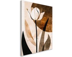 Tulp schilderijen - Bloem portret - Schilderijen canvas Bladeren - Woonkamer decoratie industrieel - Canvas keuken - Slaapkamer accessoires canvas 75x100 cm