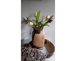 Tulpen bos paars 7 stuks kunst orginele echtheid mooi