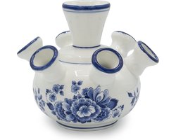 Tulpenvaas bloem | Heinen Delfts Blauw | Delfts blauwe vaas | Tulpenvaas |
