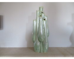 Tulpenvaas - Slank - groen - Hoge vaas