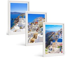 Tulup 3-Delige Schilderij Set - Landschapsarchitectuur en uitzichten op de stad Oia op Santorini, Griekenland - 40x60 - Wanddecoratie - Woonkamer Decoratie