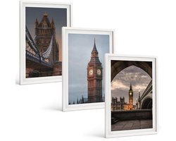 Tulup 3-Delige Schilderij Set - Uitzicht op Londen met de brug en de Big Ben. - 40x60 - Muurdecoratie - Decoratieve Schilderijen - Wohnzimmer - Woonkamer Decoratie