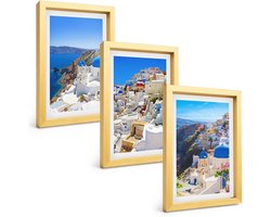 Tulup 4-Delige Schilderij Set - Landschapsarchitectuur en uitzichten op de stad Oia op Santorini, Griekenland - 20 x 30 cm - Decoratieve Schilderijen - Woonkamer - Interieur - Muurdecoratie