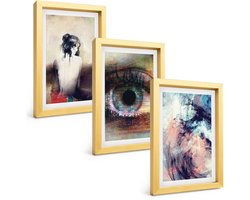 Tulup 4-Delige Schilderij Set - Portret van een vrouwenoog Abstracte kleuren Emoties - 20 x 30 cm - Wanddecoratie - Woonkamer Decoratie - Interieur Decoratie