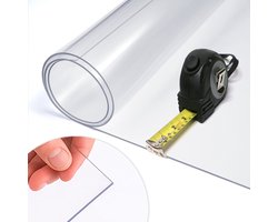 Tulup Doorzichtig Tafelzeil - Transparante Tafelmat - 122 cm x 20 cm - Keukentafel Beschermer - Gemakkelijk Schoon Te Maken - Zachte Glas Folie - Krasbestendige Bureaumat - Doorzichtige Tafelfolie - PVC Tafelmat - Eettafel Bescherming