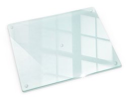 Tulup Glazen Snijplank - 52 x 40 cm - Anti-Slip Snijplanken - Rechthoekig Keukengerei - Transparant Anti-Slip Snijplanken - Snijplank Glas