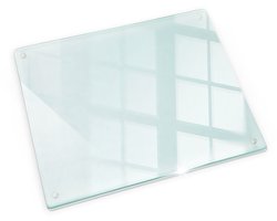 Tulup Glazen Snijplank - 60 x 52 cm - Anti-Slip Snijplanken - Rechthoekig Keukenbenodigdheden - Transparant Anti-Slip Snijplanken - Snijplank Glas