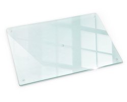 Tulup Glazen Snijplank - 80 x 52 cm - Serveerplank van glas - Rechthoekig Kookbenodigdheden - Transparant Serveerplank van glas - Dienblad