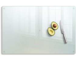 Tulup Glazensnijplank - Semi-transparante Broodplank - 80 cm x 52 cm - Rechthoekig Gematteerde Snijplank - Kookbenodigdheden - Gematteerde Glazen Snijplank - Glazen Snijplank met Matte Afwerking