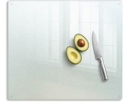 Tulup Glazensnijplank - Snijplank Glas Mat - 60 cm x 52 cm - Rechthoekig Gematteerde Snijplank - Keukenbenodigdheden - Semi-transparante Snijplank - Semi-transparante Broodplank