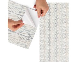 Tulup Meubelfolie - Bladpatroon Meubelfolie - 50x100 cm - Romig Meubelfolie - Meubel Wrap Folie - Scandinavisch Meubelfolie - Plakfolie Meubels - Keuken decoratie - Achtergronden en patronen