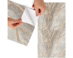 Tulup Meubelfolie - Marmeren elegantie Meubel Wrap Folie - 50x100 cm - Romig Meubelfolie - Plakfolie Meubels - Klassiek Meubelfolie - Decoratiefolie Zelfklevend - Slaapkamer decoratie - Texturen