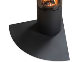 Tulup Openhaardplaat Voor Onder Kachel - 100 cm x 100 cm - Zwarte Vloerplaat Houtkachel - Kwartrond Kachel Onderplaat - Gepoedercoate Kachelplaat - Haardaccessoires Zwart - Onderplaat Voor Houtkachel