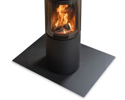Tulup Openhaardplaat Voor Onder Kachel - 100 cm x 70 cm - Zwarte Vloerplaat Houtkachel - Rechthoekig Kachel Onderplaat - Gepoedercoate Kachelplaat - Haardaccessoires Zwart - Onderplaat Voor Houtkachel