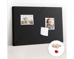 Tulup Prikbord - Donker muurpatroon Prikbord Van Kurk - 60 cm x 40 cm - Zwart Prikbord - Houten Pinnen - Memobord Van Kurk - Kurkbord Organizer - Kurkbord - Design Prikbord Kurk - Kurkbord Wanddecoratie