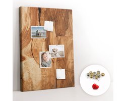 Tulup Prikbord - Natuurlijk hout Memobord Van Kurk - 80 cm x 120 cm - Bruin Prikbord - Metalen Pinnen - Kurk Prikbord - Kurk Prikbord Bureau - Kurk Bedrukken - Design Prikbord Kurk - Kurkbord Wanddecoratie