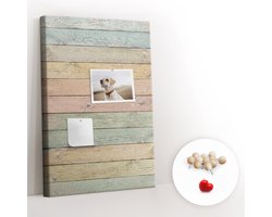 Tulup Prikbord - Pastelborden Memobord Van Kurk - 40 cm x 60 cm - Veelkleurig Prikbord - Houten Pinnen - Kurk Prikbord - Prikbord Kinderkamer - Kurk Bedrukken - Design Prikbord Kurk - Kurkbord Wanddecoratie